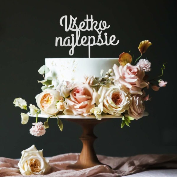 Top na narodeninovú tortu – Všetko najlepšie biely